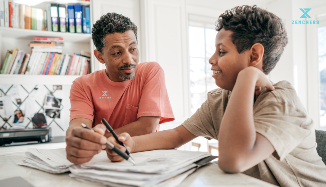 Happy student learning with Zenchers home tutor